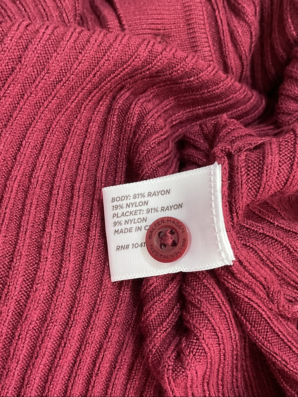 Walter Hagen Burgundy Polo with White Trim - Picture 6 of 6